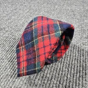 Pendleton‎ Tie Mens Red Navy Tartan Plaid 100% Virgin Wool Scottish Made in USA
